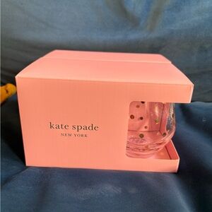 NWT Kate Spade Larabee Gold Dot stemless wine glasses